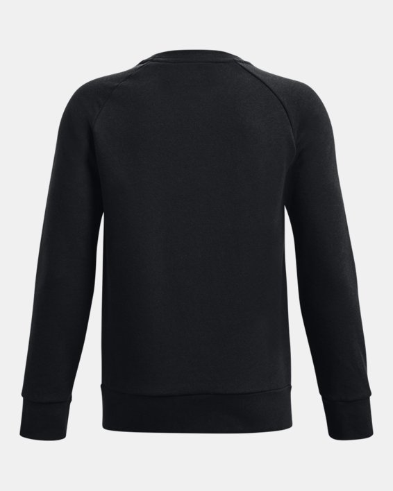 เสื้อคอกลม UA Rival Fleece สำหรับเด็กผู้ชาย in Black image number 1